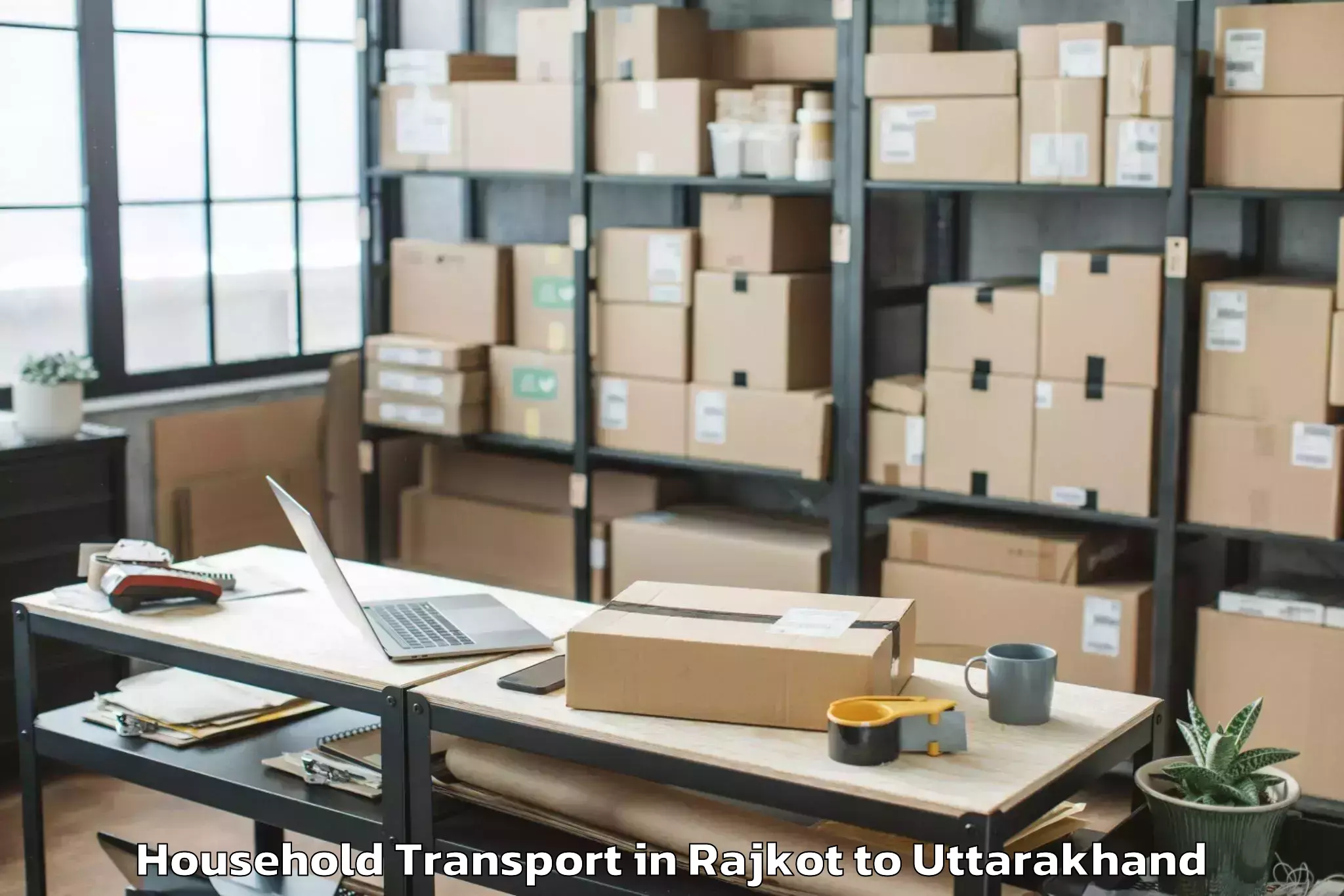 Book Rajkot to Thalisain Household Transport Online